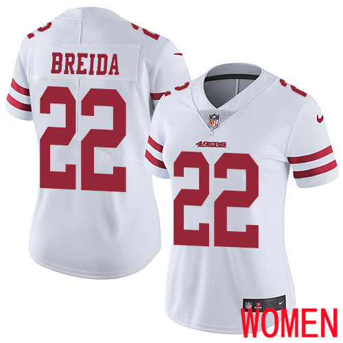 San Francisco 49ers Limited White Women Matt Breida Road NFL Jersey #22 Vapor Untouchable->women nfl jersey->Women Jersey